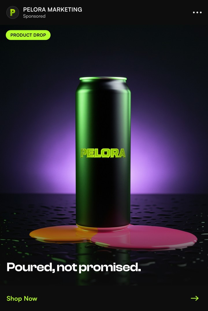 Product drop video ad style produced by PELORA Marketing