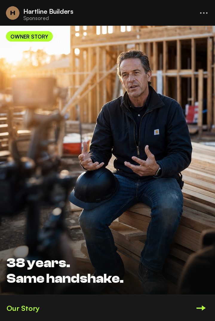Owner story video ad style produced by PELORA Marketing