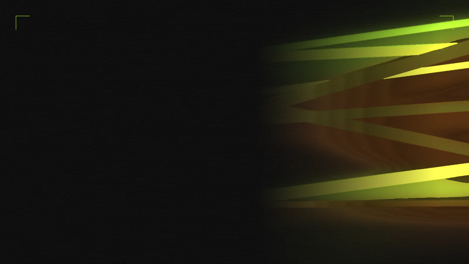 Green and violet prism pattern on a dark PELORA brand ground