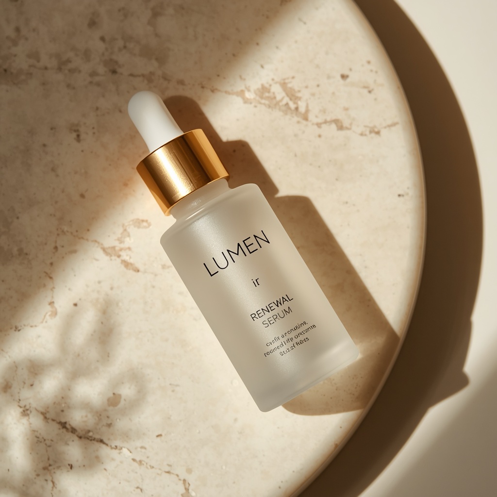 Concept LUMEN skincare serum bottle by PELORA Marketing