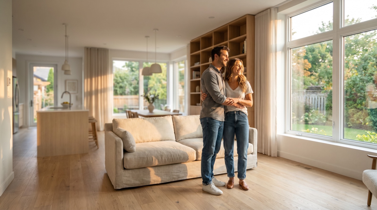 Before and after comparison of a completed residential renovation, shot for a contractor project gallery