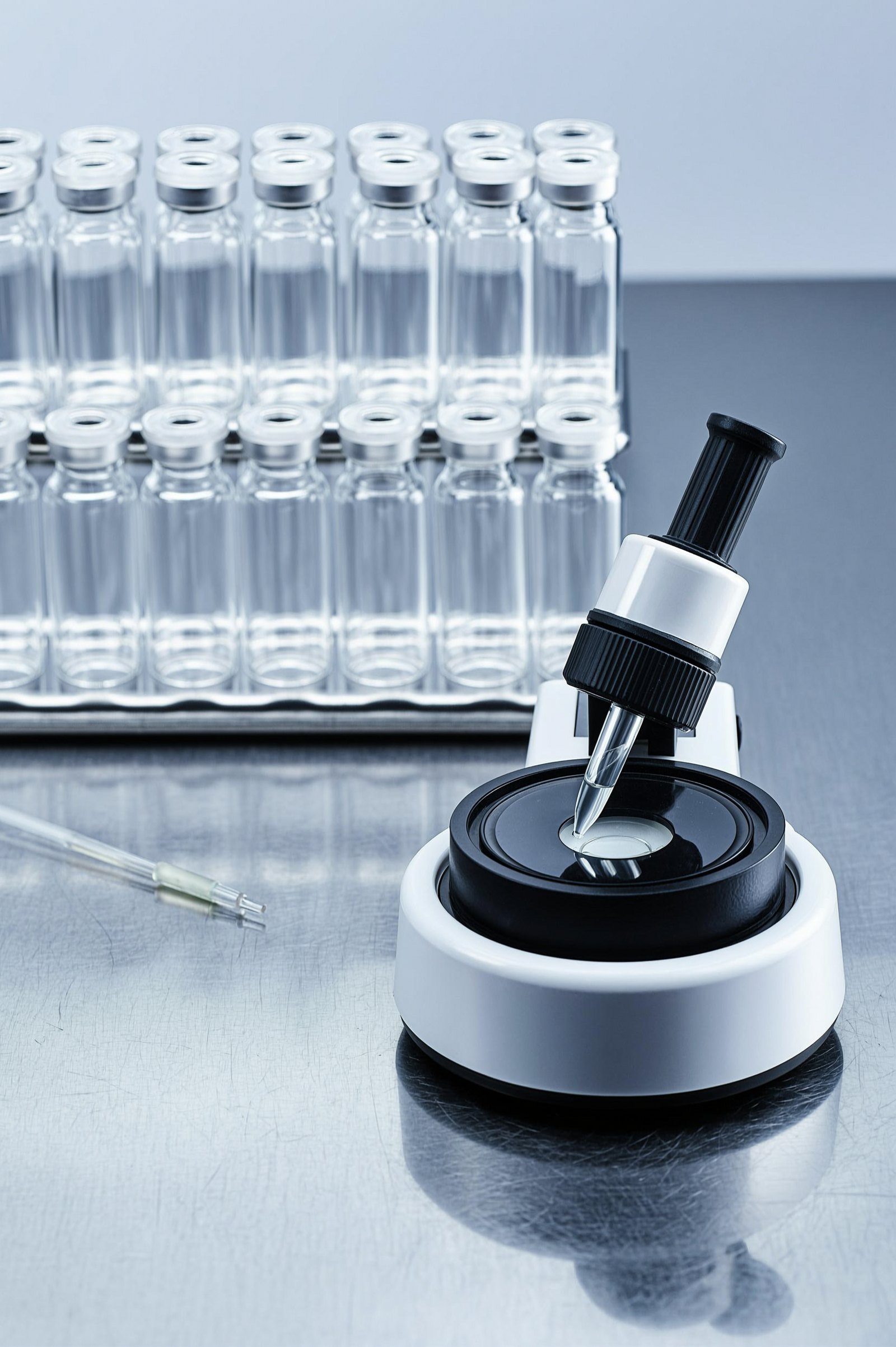 Laboratory equipment concept render, PELORA concept work, not a client product