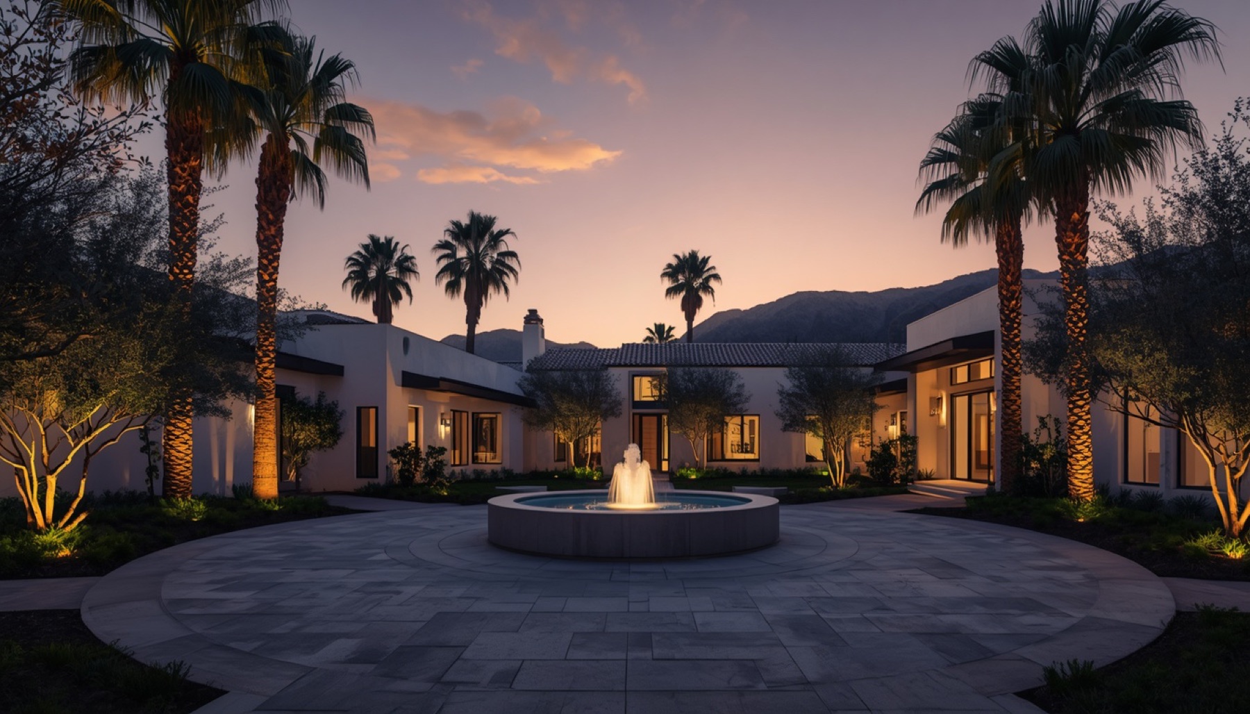 Modern residential treatment center campus in Southern California at golden hour