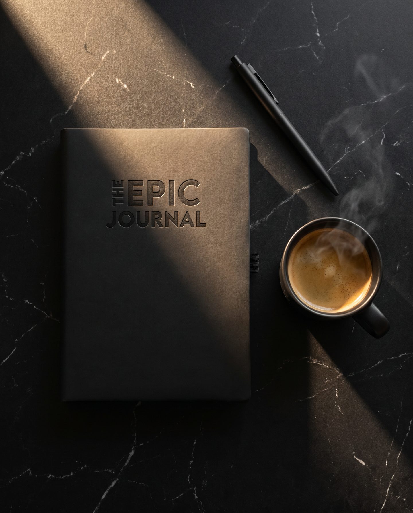 The Epic Journal product photography by PELORA: real product, flatlay shot