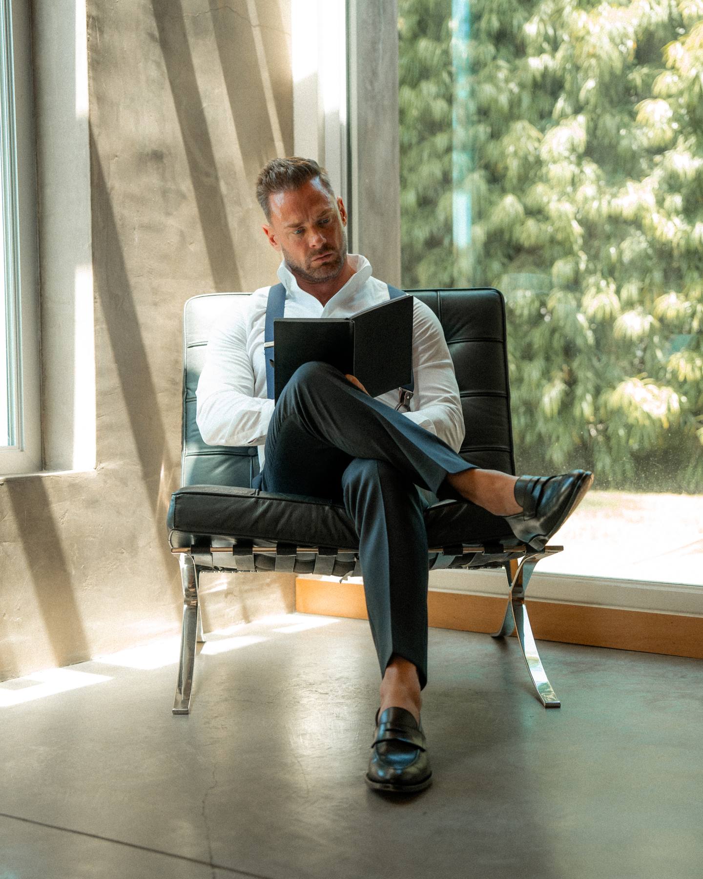 The Epic Journal photographed in an architectural space, real product photography