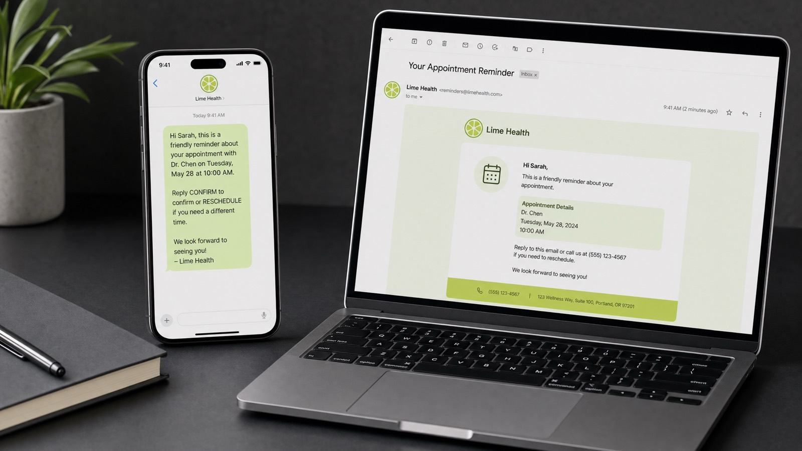 Automated email and text follow-up for families and referral partners