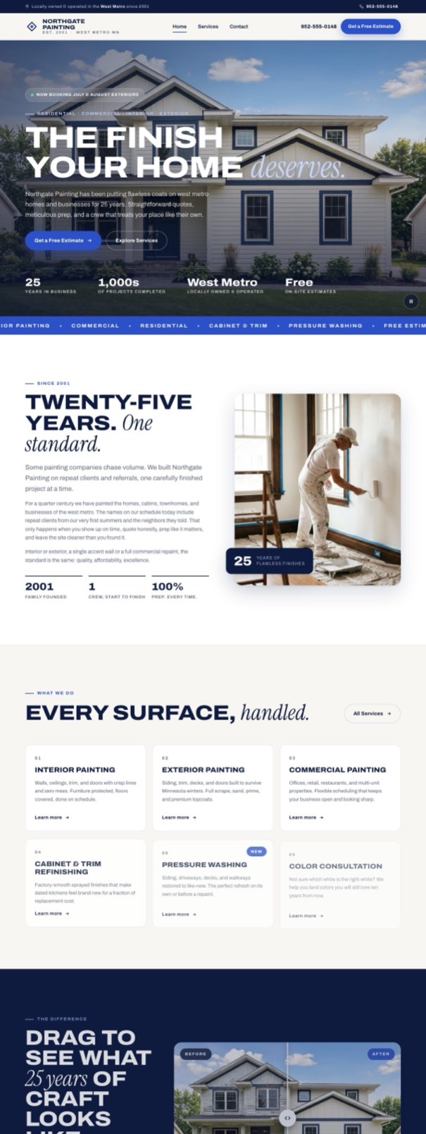 Northgate Painting website built by PELORA