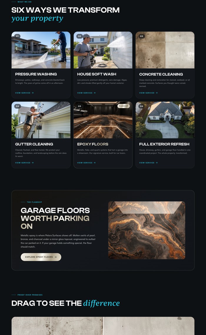 Pelora Surfaces website by PELORA