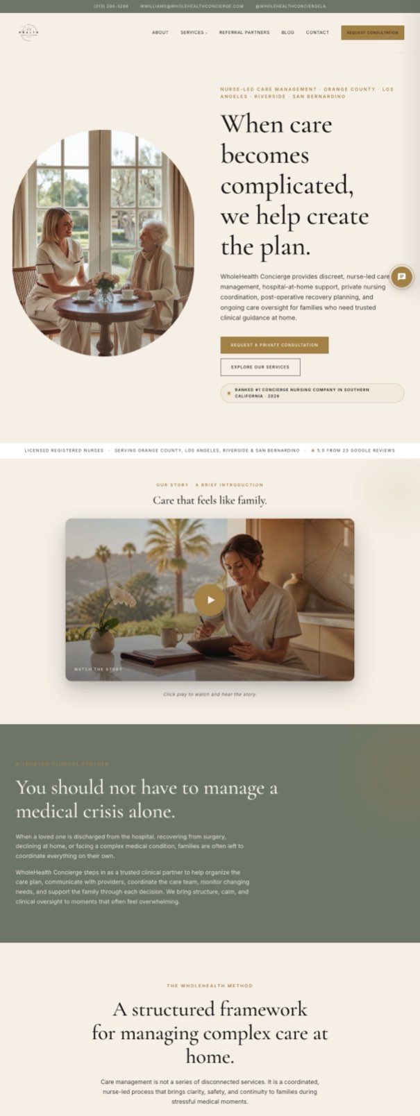 WholeHealth Concierge website by PELORA