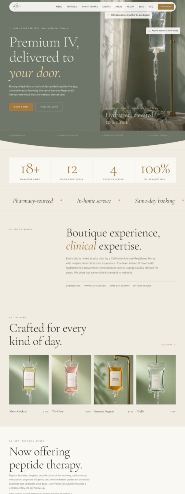 Whole Health Hydration website by PELORA